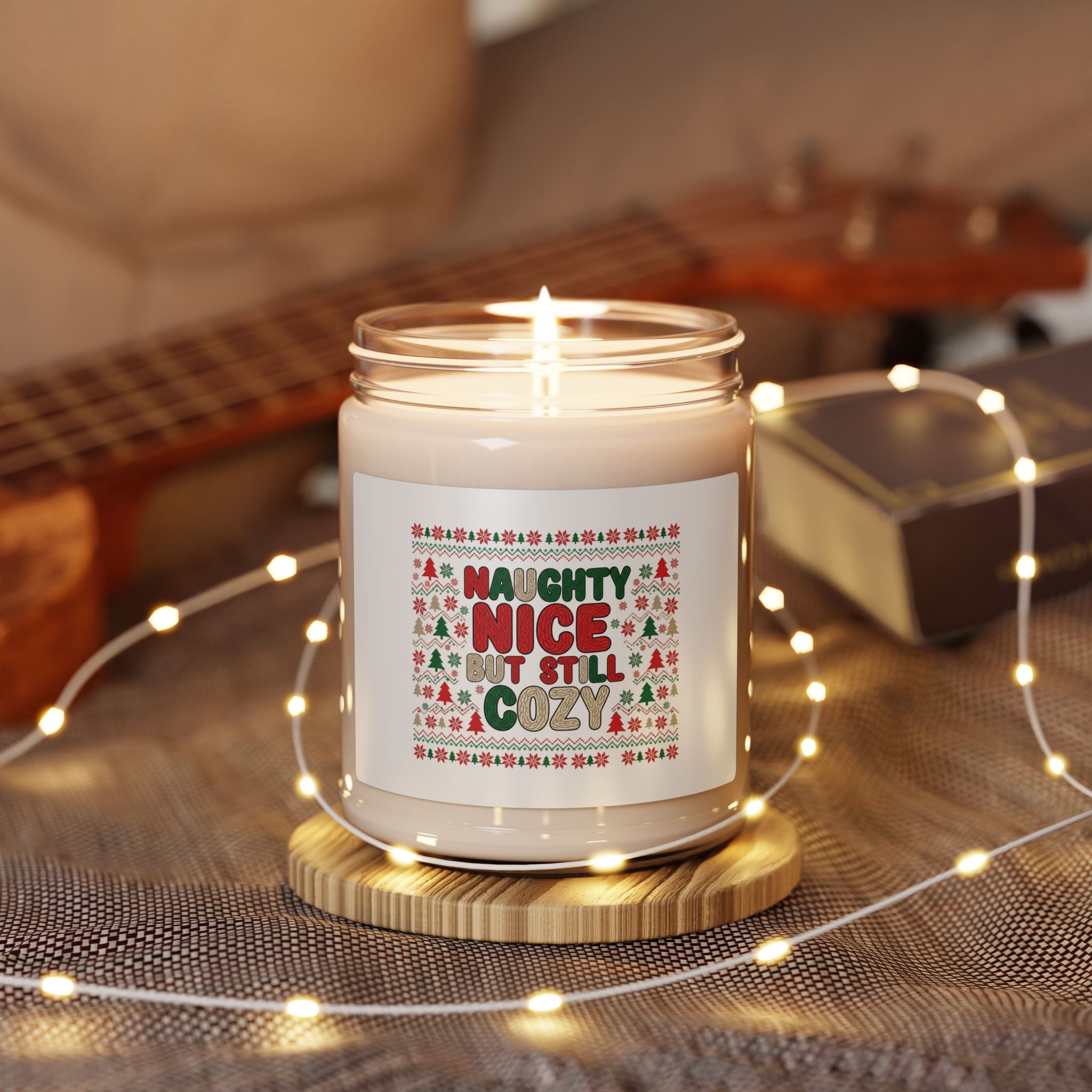 Naughty Nice But Still Cozy Candle, Soy Candle | Ugly Sweater Holiday Scent