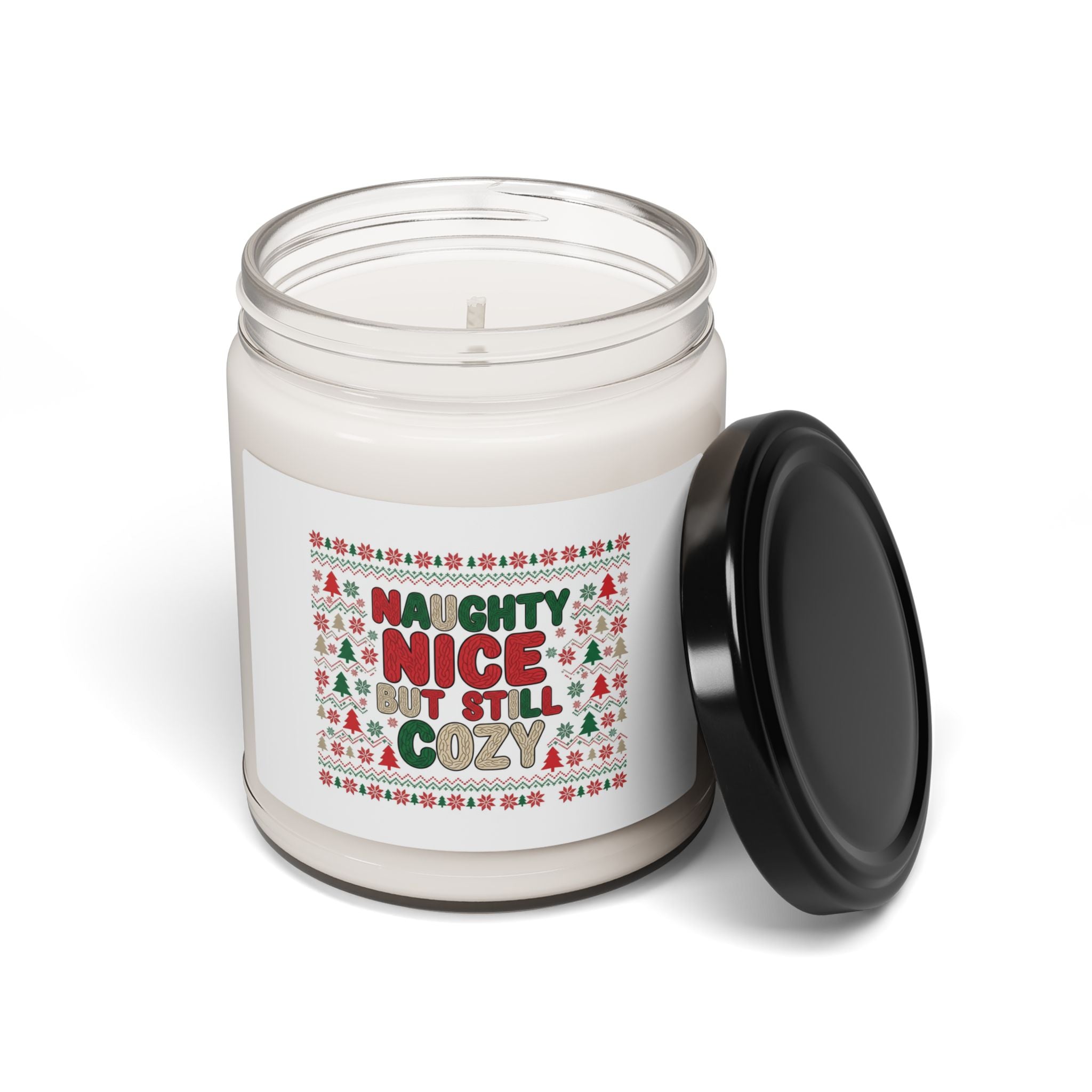 Naughty Nice But Still Cozy Candle, Soy Candle | Ugly Sweater Holiday Scent